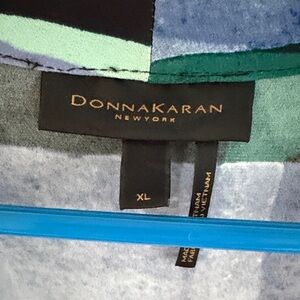Donna Karan New York Top in Green Blue and Teal, flowy